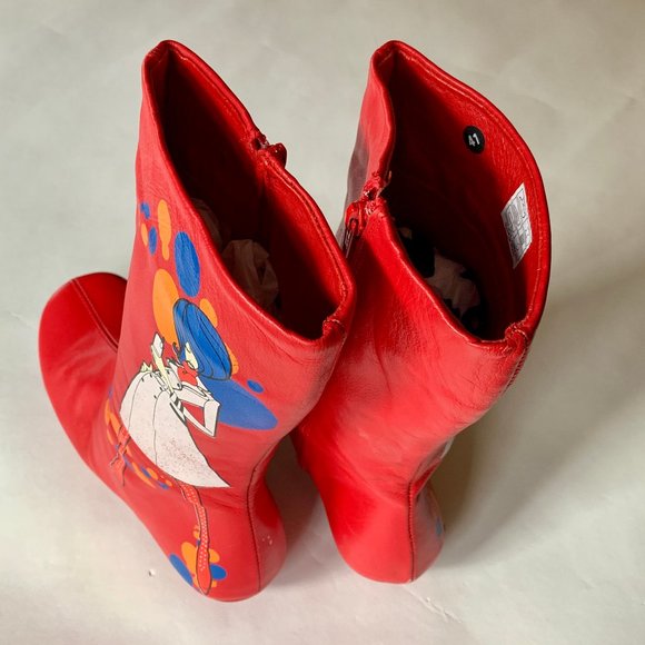 Rare - Rizzo Boots - Red GoGo Mod Girl on Cellphone - EU41 - Picture 3 of 16